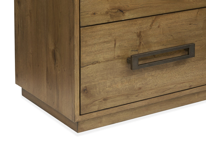 Scott Living Henri Bedside 2-Drawer Nightstand with USB Ports, 26\"W x 26\"H, Wood - Brown