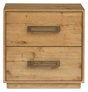 Scott Living Henri Bedside 2-Drawer Nightstand with USB Ports, 26