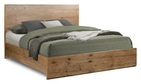 Scott Living Henri Panel Bed with Headboard & Frame, Wood, Brown - Queen Size