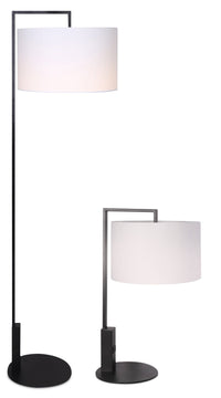 Jax 2-Piece Table and Floor Lamp Set with USB Port 