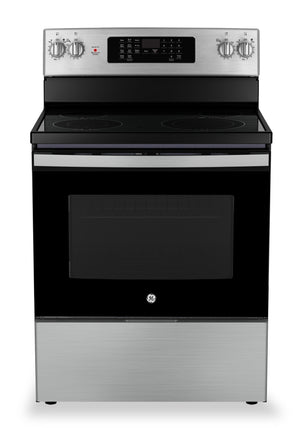 GE 5 Cu. Ft. Electric Range with Self Clean and 4 Burners - Stainless Steel - JCB830STSS