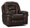 Leo 41\" Leather-Look Fabric Rocker Reclining Chair - Walnut Brown