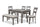 Krew 6pc Dining Set with Table, Bench & 4 Chairs, Melamine, 60