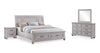 Kylie 6pc Bedroom Set with Storage Bed, Dresser, Mirror & Nightstand, Grey - King Size