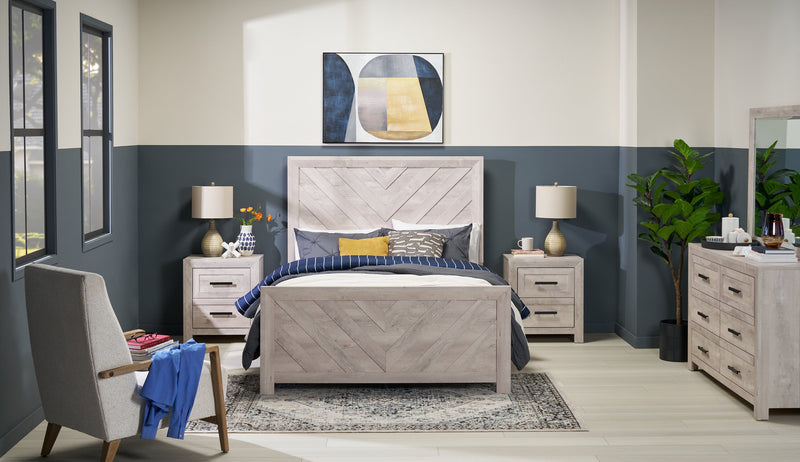 Lark Bedroom 6-Drawer Dresser, 58\"W x 35\"H - Rustic White
