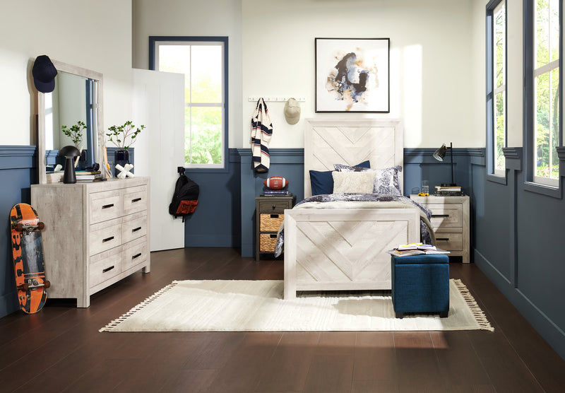 Lark Bedroom 6-Drawer Dresser, 58\"W x 35\"H - Rustic White