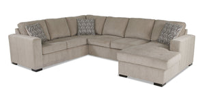 Legend 3-Piece Right-Facing Chenille Sleeper Sectional Sofa - Platinum