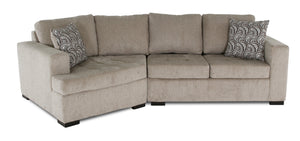 Made in Canada Legend 2-Piece Left-Facing Chenille Fabric Cuddler Sectional - Platinum Beige