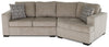 Made in Canada Legend 2-Piece Right-Facing Chenille Fabric Cuddler Sectional - Platinum Beige