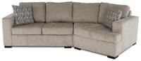 Made in Canada Legend 2-Piece Right-Facing Chenille Fabric Cuddler Sectional - Platinum Beige 