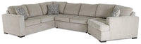 Legend 3-Piece Right-Facing Chenille Cuddler Sleeper Sectional - Platinum  