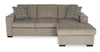 Made in Canada Legend 2-Piece Right-Facing Chenille Fabric Sleeper Sectional with Storage Chaise - Platinum Beige