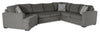 Legend 3-Piece Left-Facing Chenille Cuddler Sleeper Sectional - Pewter