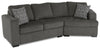 Made in Canada Legend 2-Piece Right-Facing Chenille Fabric Cuddler Sectional - Pewter Brown