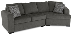 Legend 2-Piece Right-Facing Chenille Cuddler Sectional - Pewter