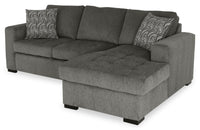 Legend 2-Piece Right-Facing Chenille Sleeper Sectional Sofa - Pewter 