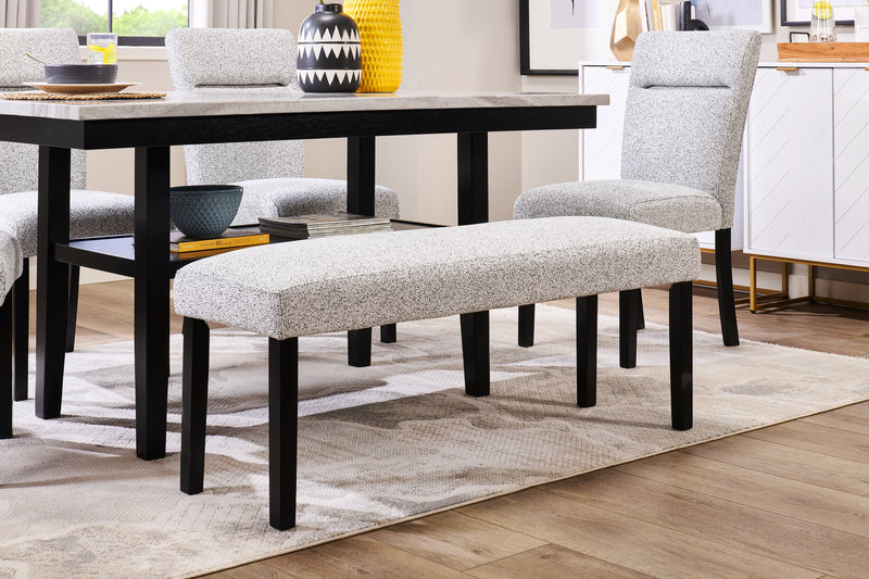 Libra Dining Bench with Polyester Fabric, 48\"W - Grey