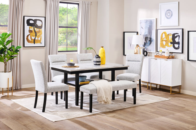 Libra Dining Bench with Polyester Fabric, 48\"W - Grey