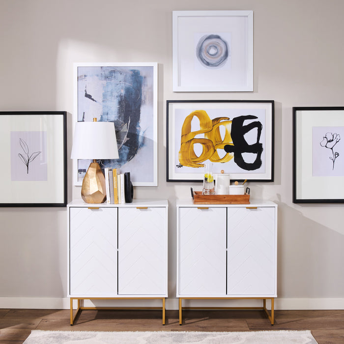 Lottie 28.5\" 2-Door Accent Cabinet - Glossy White