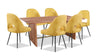 Kort & Co. Malta 7pc Dining Set with Table & 6 Bay Chairs, Acacia Wood, Gold, 79