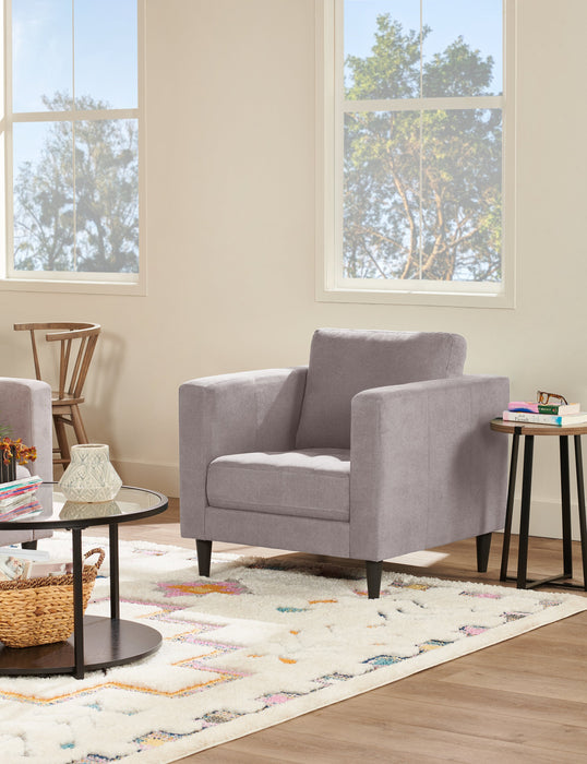 Metro 32\" Fabric Chair with Tufted Seat Cushion and Reversible Back Cushion - Grey