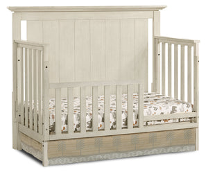 Midland 4-in-1 Convertible Baby Crib & Toddler Bed Set with Guard Rail Conversion Kit - White