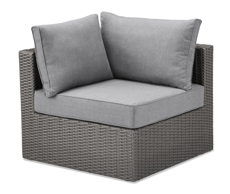 Morris 5-Piece Outdoor Patio Set with 2 Storage Armless Chairs - Hand-Woven Resin Wicker – Grey