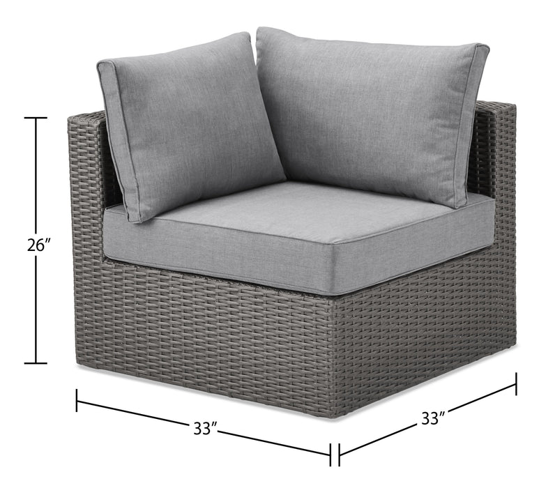 Morris 5-Piece Outdoor Patio Set with 2 Storage Armless Chairs - Hand-Woven Resin Wicker – Grey
