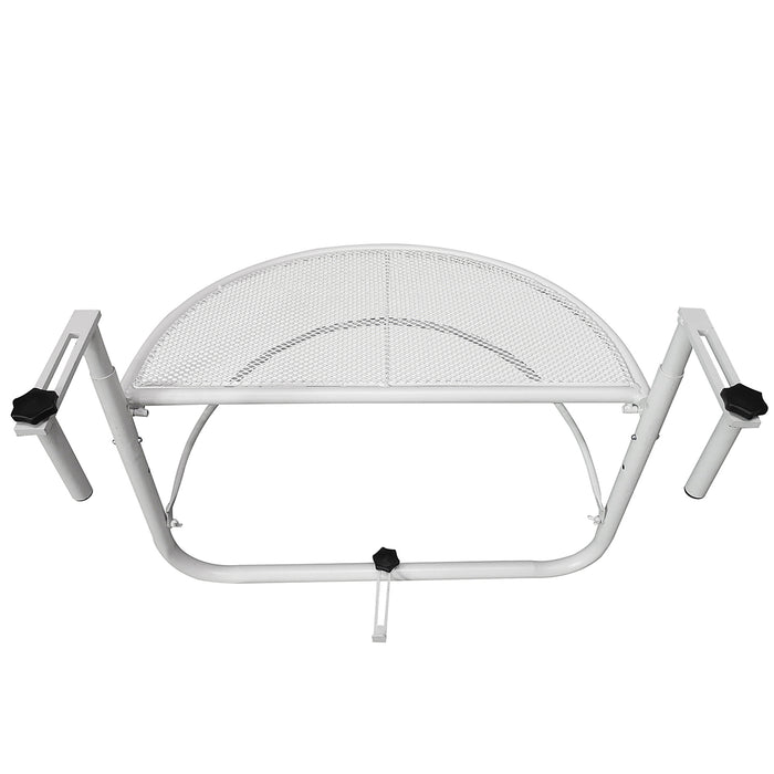 Outsunny Adjustable Balcony Hanging Railing Table, White