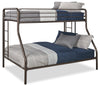 Noah Bunk Bed with Ladder & Guard Rail for Kids, Metal, Dark Bronze - Twin/Full