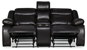 Nolan Leath-Aire Reclining Loveseat - Blackberry