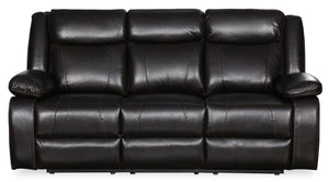 Nolan Leath-Aire Reclining Sofa - Blackberry