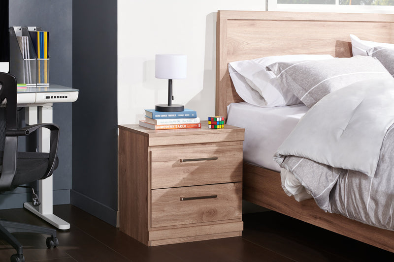 Oakley Bedside 2-Drawer Nightstand, 21\"W x 22\"H, Made in Canada - Natural