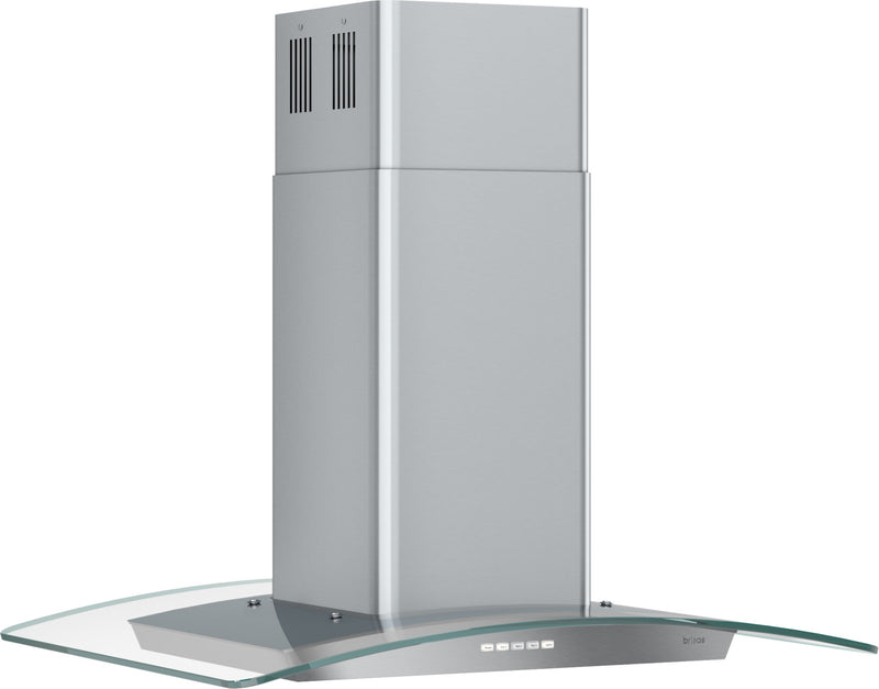 Brisas by Zephyr  30\" Curved Glass Range Hood - Stainless Steel - BML-E30CG