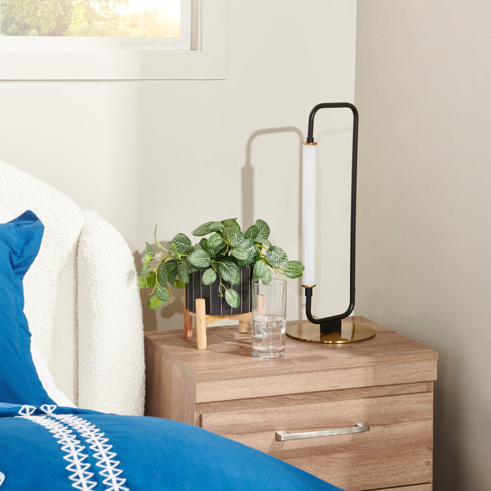 Oxford 20\" Matte Black and Brass LED Table Lamp