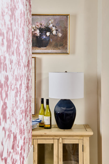 Kort & Co. Penelope 24\" Blue Ceramic Table Lamp