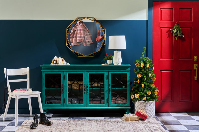 Rigolet 60\" 4-Door Accent Cabinet - Blue