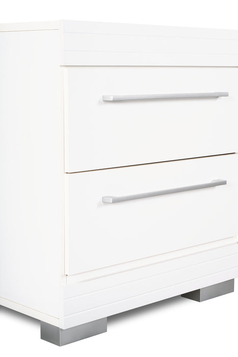 Riley Bedside 2-Drawer Nightstand, 21\"W x 24\"H, Made in Canada - White