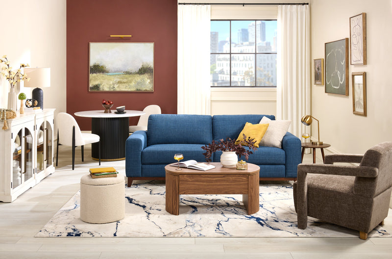 Demi 30\" Linen-Look Accent Chair - Brown