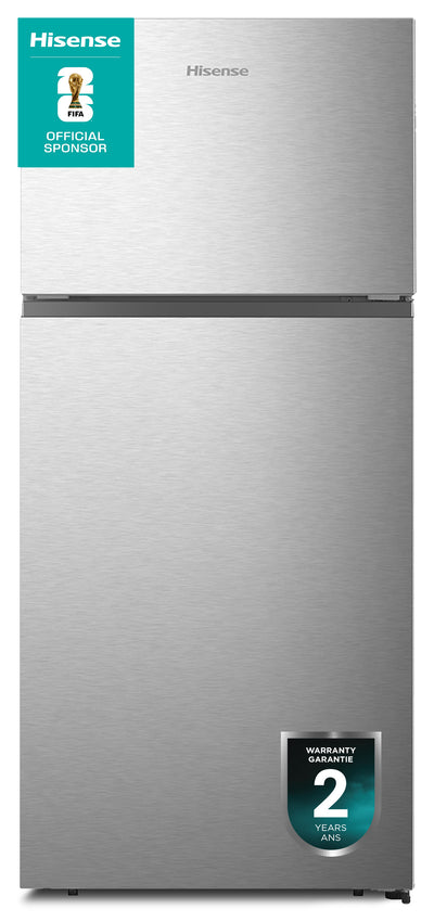 Hisense 29.7" 18 Cu. Ft. Top-Mount Refrigerator - Silver - RT18A2FSD | Réfrigérateur Hisense de 18 pi³ et de 29,7 po à congélateur supérieur - argenté - RT18A2FSD