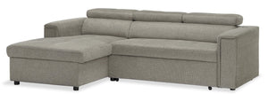 Savvy 2-Piece Linen-Look Fabric Left-Hand Sectional - Grey