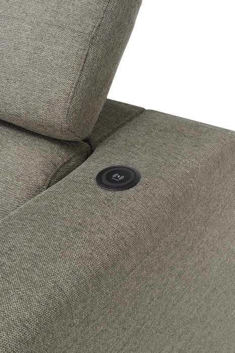 Savvy 2-Piece Linen-Look Fabric Left-Hand Sectional - Grey