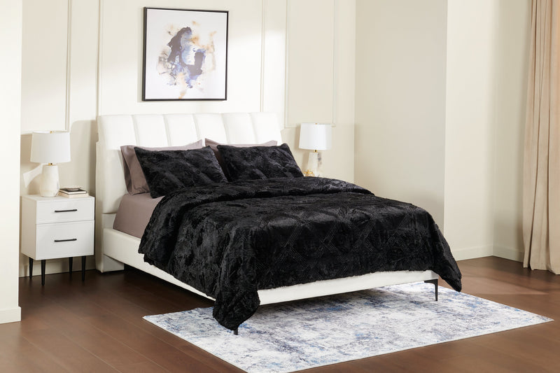 Serene 3-Piece King Comforter Set - Black