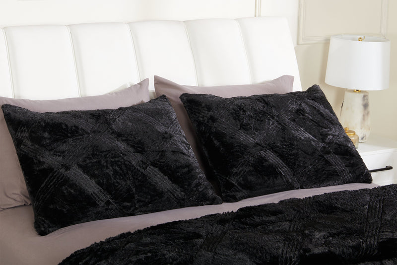 Serene 3-Piece King Comforter Set - Black