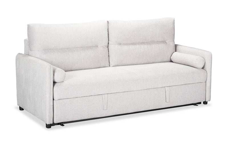 Shadow 82.5\" Linen-Look Fabric Sleeper Sofa with Storage and Two Armrest Pillows - Grey