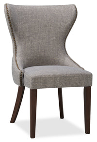 Shea Wing-Back Dining Chair with Linen-Look Fabric, Wood - Grey 