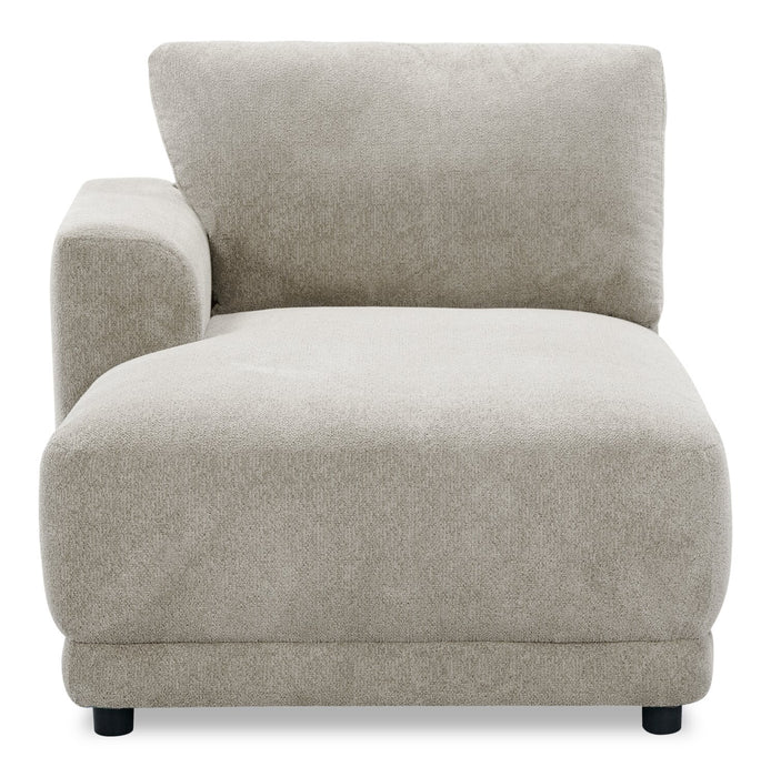 Voyage Modular Left-Facing Fabric Chaise with Removable Back Cushions – Beige