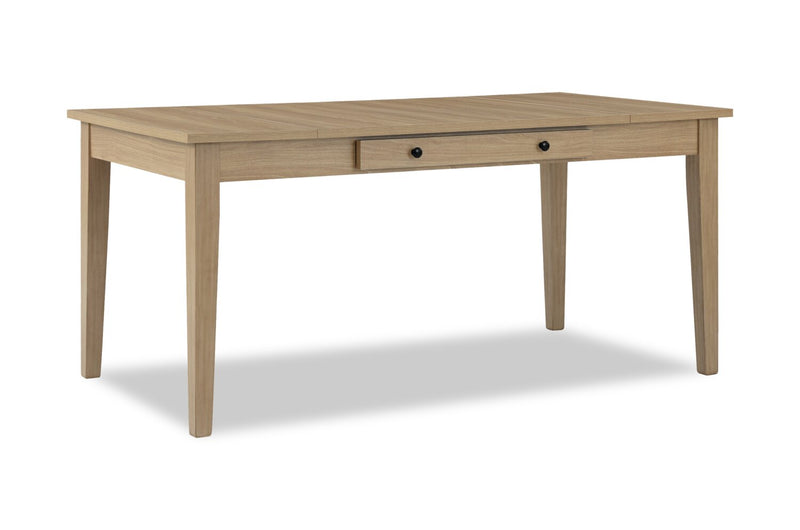 Cove Dining Table with Storage Drawers, Melamine, 66\"W - Natural/Grey