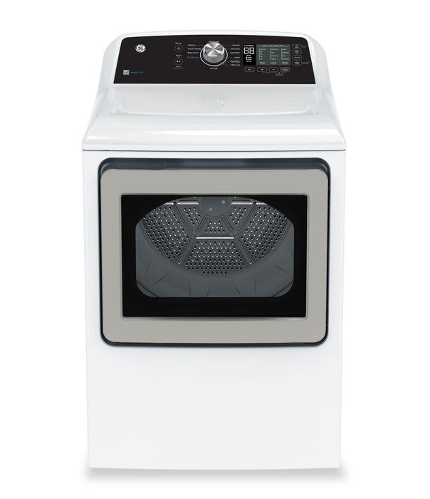 GE 5.3 Cu. Ft. Top Load Washer and 7.4 Cu. Ft. Gas Dryer - White