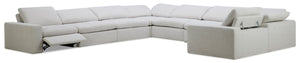 Sky Modular 8-Piece Fabric Power Reclining Sectional with Removable Feather Down Cushions - Nathan Wheat